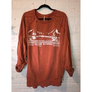 Free People Jackson Wyoming Distressed Sweatshirt